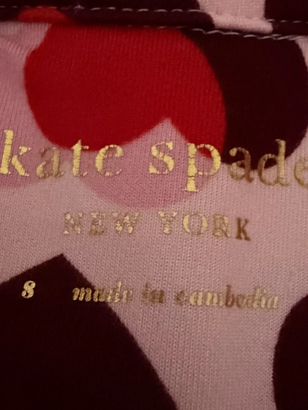 kate spade Long Sleeve Notch Collar Pink Heart-Print KnitPajama Set Small Women